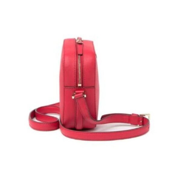 Kate Spade Womens Red Chili Leather Cammie Zip Top Small Crossbody Handbag New - Picture 3 of 12